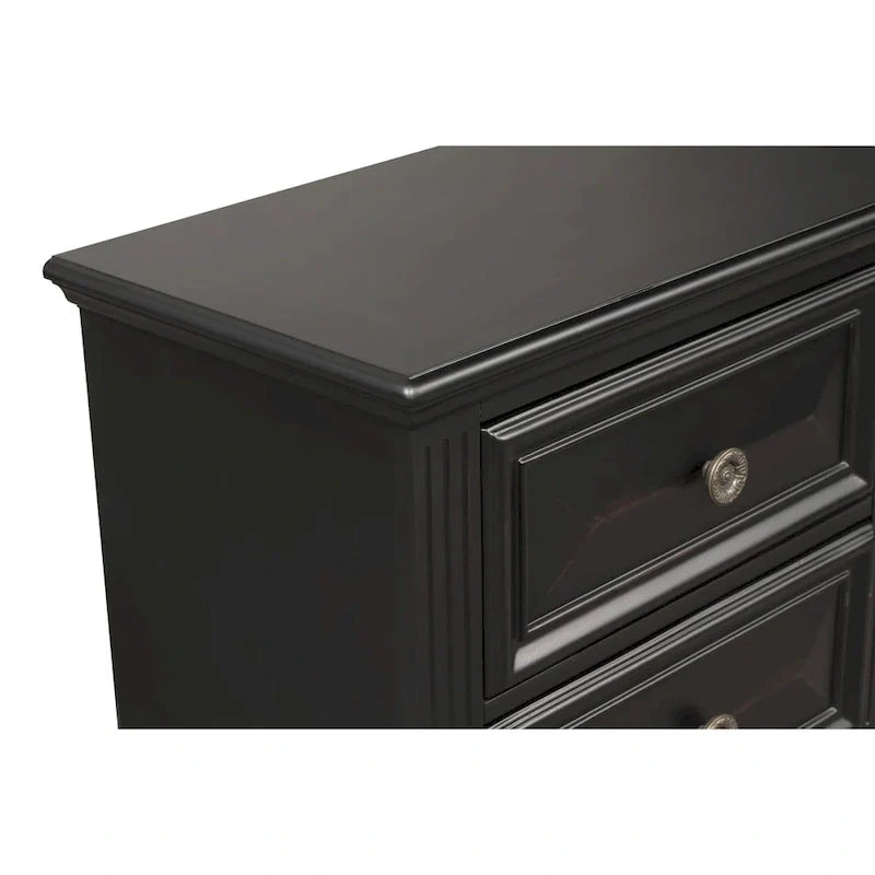 Roundhill Furniture Renova Vintage Black Wooden Bedroom Collection 10