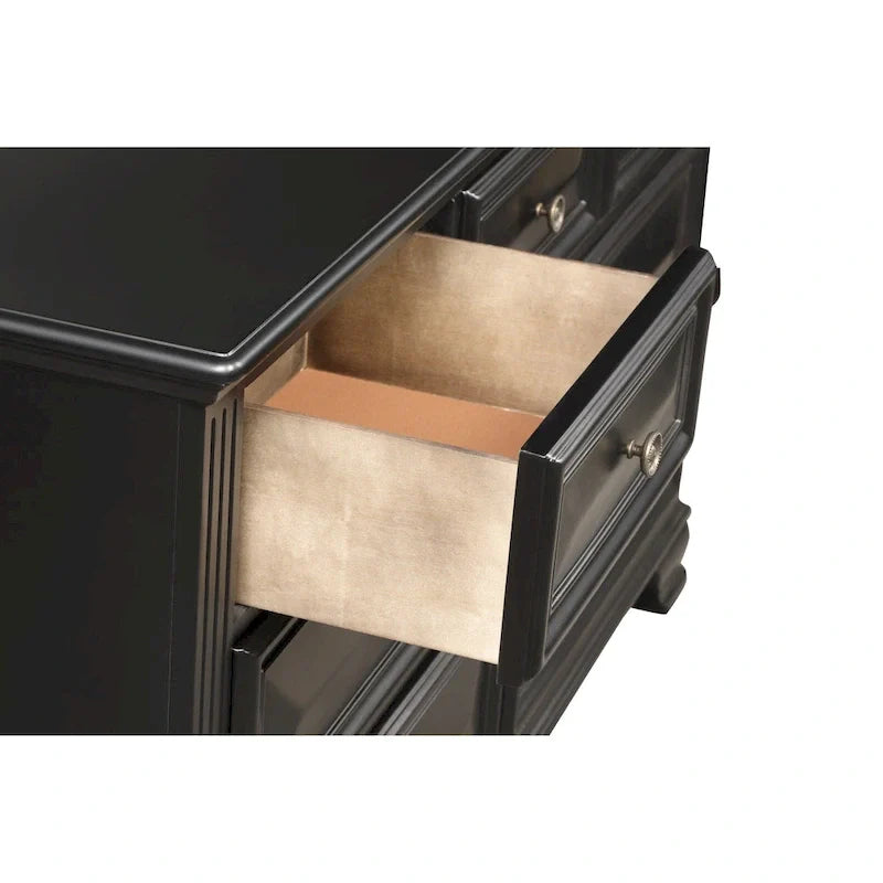 Roundhill Furniture Renova Vintage Black Wooden Bedroom Collection 11