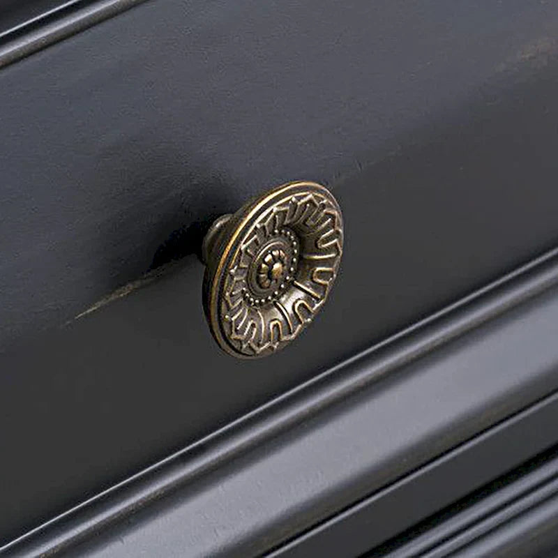 Roundhill Furniture Renova Vintage Black Wooden Bedroom Collection 12