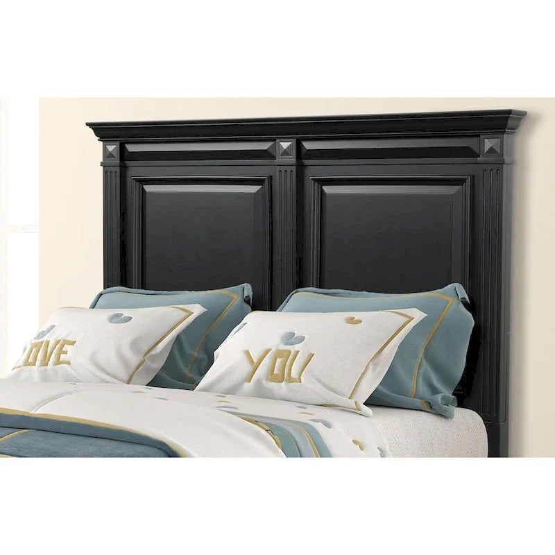 Roundhill Furniture Renova Vintage Black Wooden Bedroom Collection 17