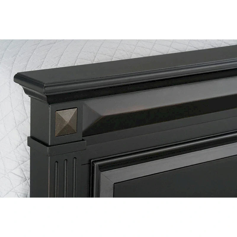 Roundhill Furniture Renova Vintage Black Wooden Bedroom Collection 18