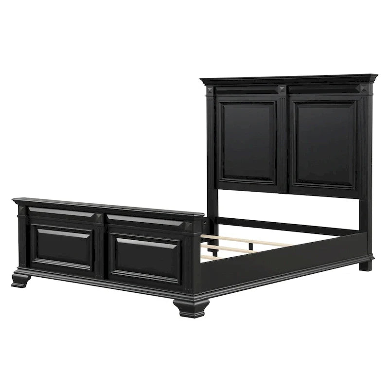 Roundhill Furniture Renova Vintage Black Wooden Bedroom Collection 19