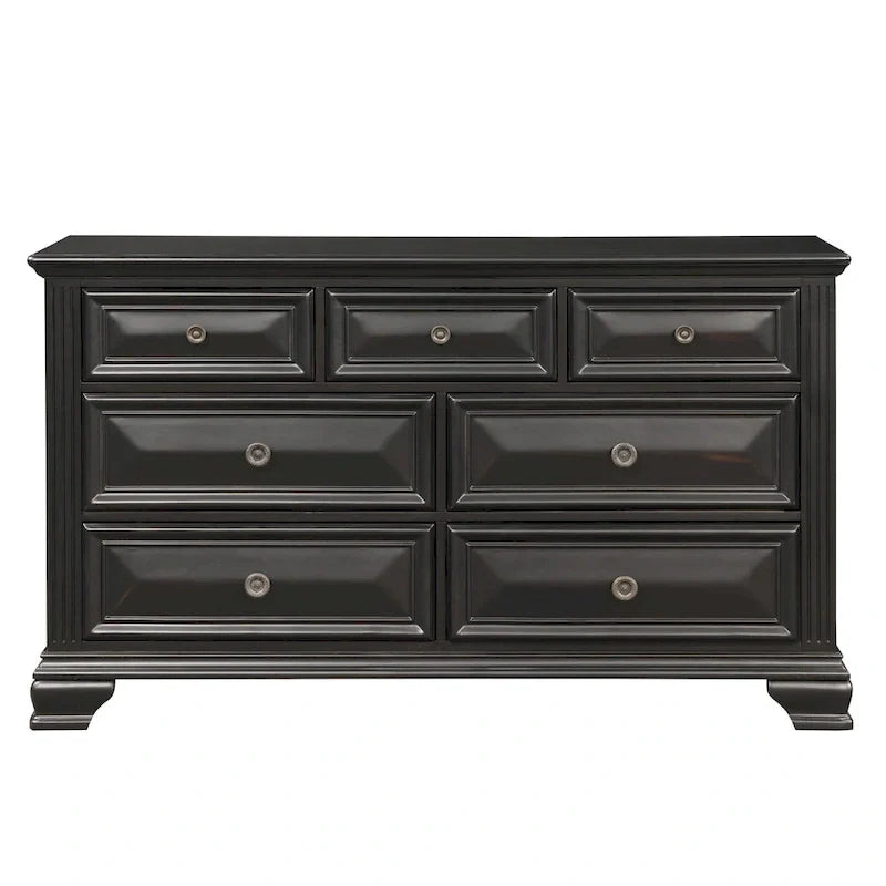 Roundhill Furniture Renova Vintage Black Wooden Bedroom Collection 22