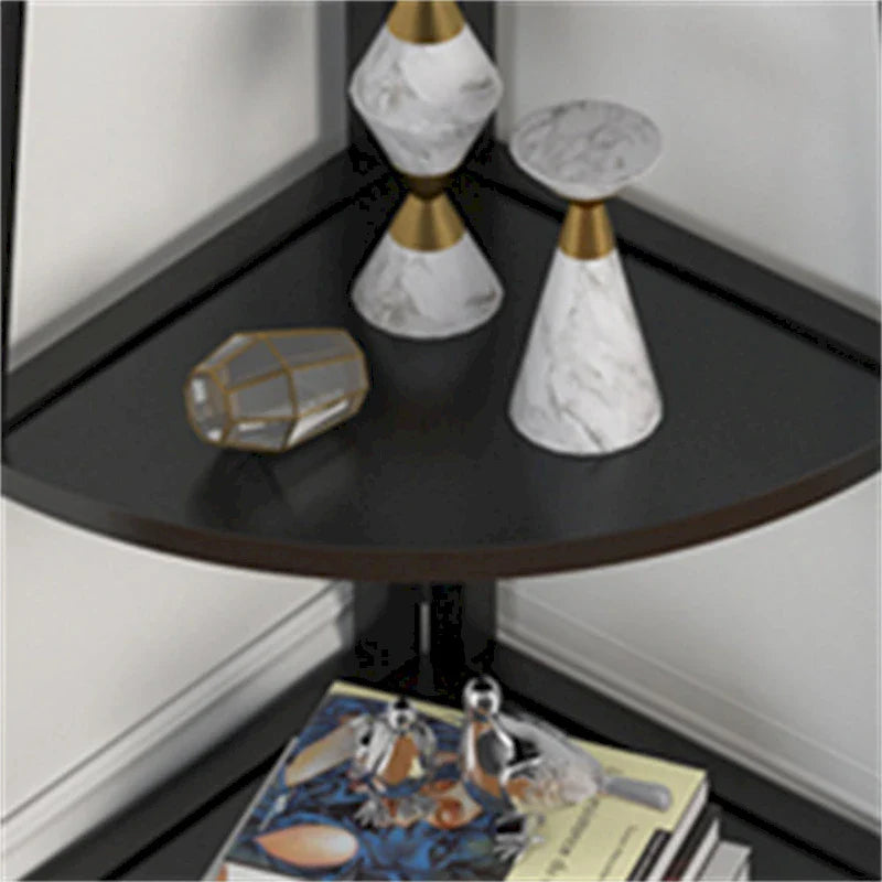 Rustic Brown 5-Tier Corner Shelf Storage Tower for Bathroom 5