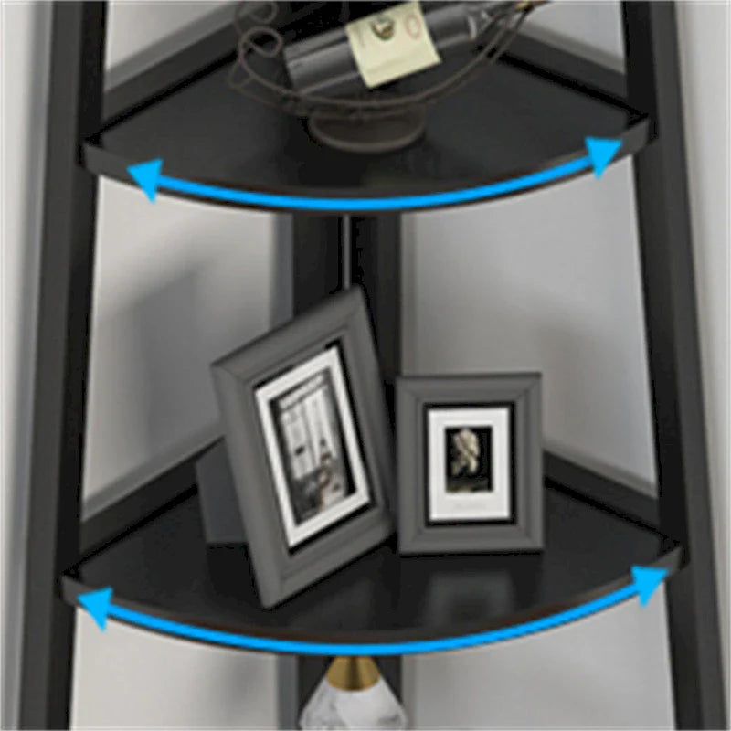 Rustic Brown 5-Tier Corner Shelf Storage Tower for Bathroom 6