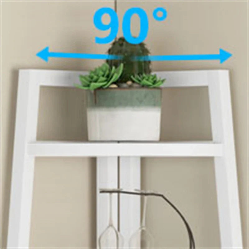 Rustic Brown 5-Tier Corner Shelf Storage Tower for Bathroom 10