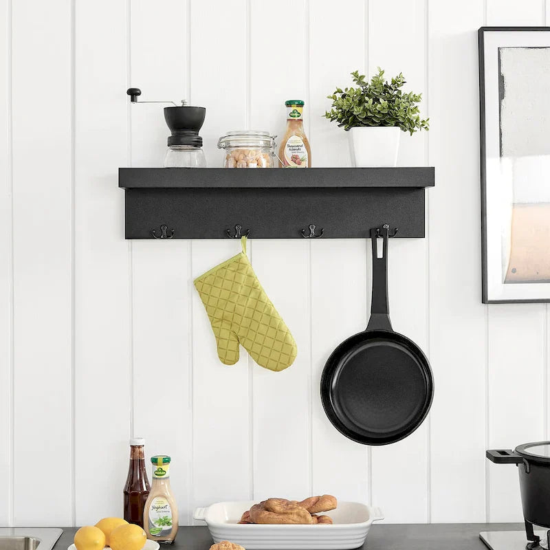Danya B. Wall-Mounted Coat Rack with Decorative Ledge Shelf and Hooks for Entryway 5