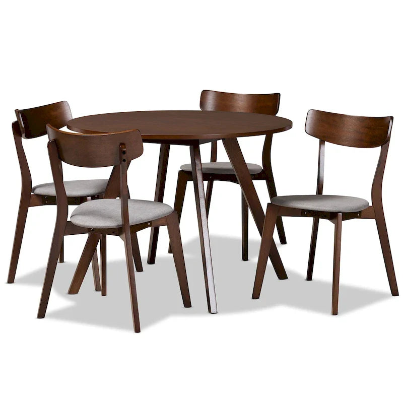 Rika 5-Piece Mid-Century Modern Transitional Dining Set 19
