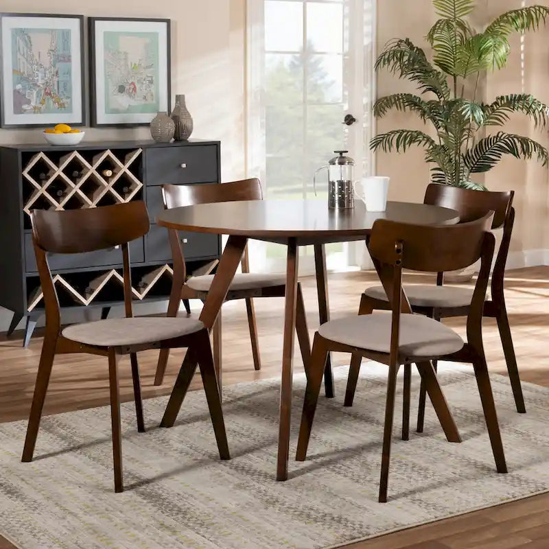 Rika 5-Piece Mid-Century Modern Transitional Dining Set 8
