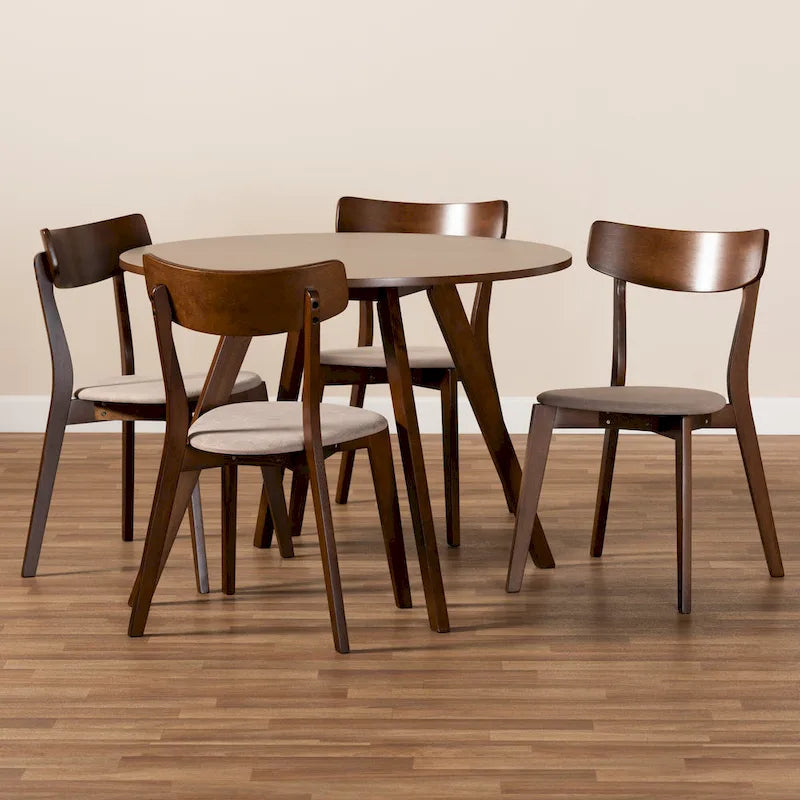 Rika 5-Piece Mid-Century Modern Transitional Dining Set 9