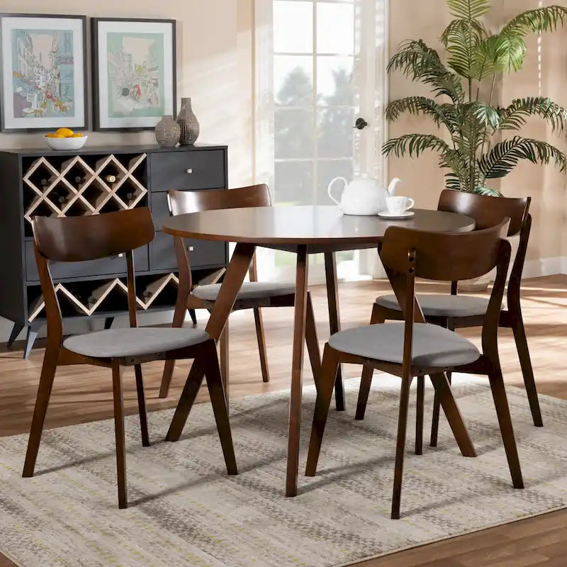 Rika 5-Piece Mid-Century Modern Transitional Dining Set 15
