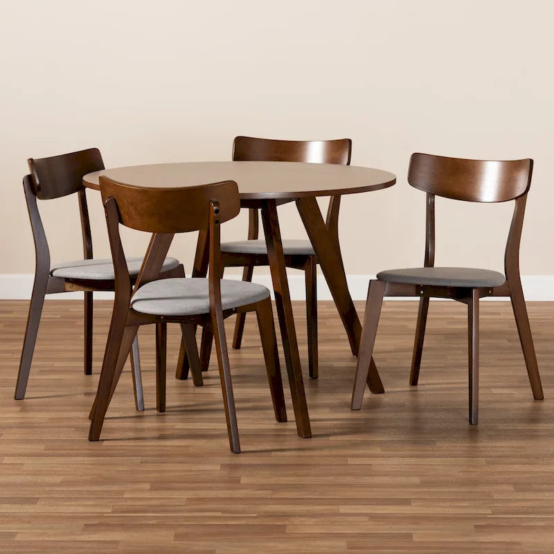 Rika 5-Piece Mid-Century Modern Transitional Dining Set 16