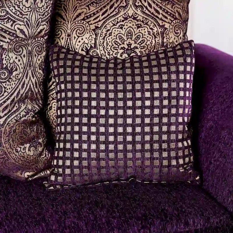 Grendel Classic Purple Chenille Loveseat with Rolled Arms by Furniture of America 2