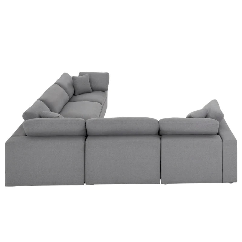 iNSPIRE Q Modern Anka Grey Linen 5-Piece Sectional Sofa 5