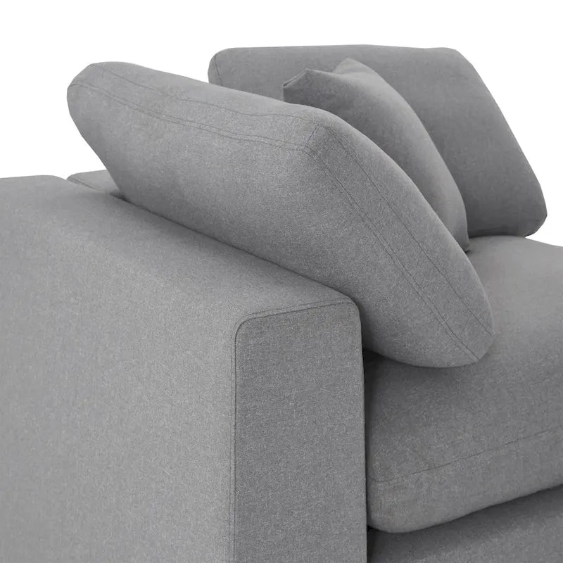 iNSPIRE Q Modern Anka Grey Linen 5-Piece Sectional Sofa 6