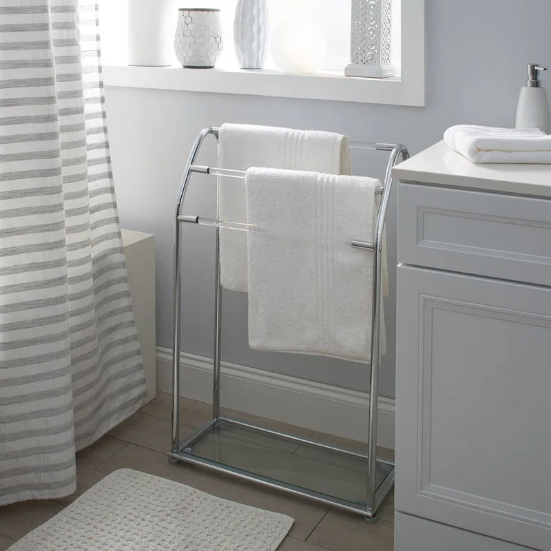 Freestanding Acrylic Towel Rack by Organize It All - Dimensions: 22.75 x 9.87 x 34.12 inches 3