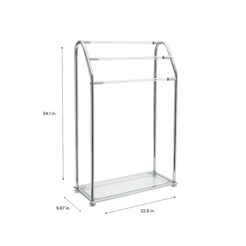 Freestanding Acrylic Towel Rack by Organize It All - Dimensions: 22.75 x 9.87 x 34.12 inches 4