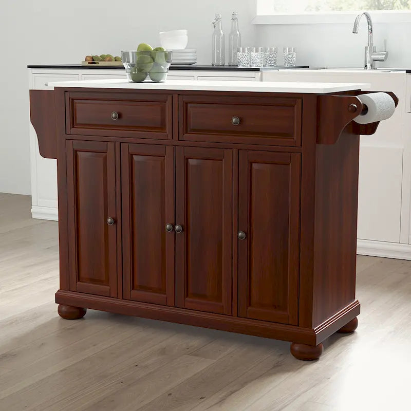 Crosley Alexandria Full-Size Kitchen Island/Cart with Granite Top - 52" W x 18" D x 34" H 1