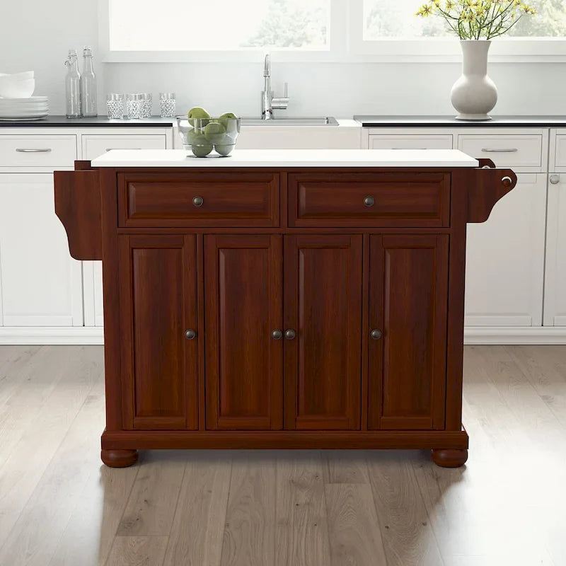 Crosley Alexandria Full-Size Kitchen Island/Cart with Granite Top - 52" W x 18" D x 34" H 2
