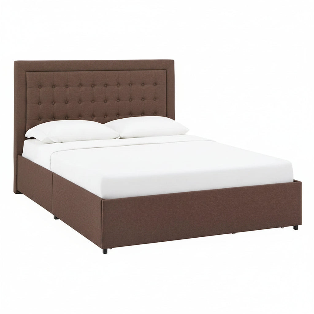 iNSPIRE Q Classic Arlert Tufted Linen Headboard Storage Platform Bed 3