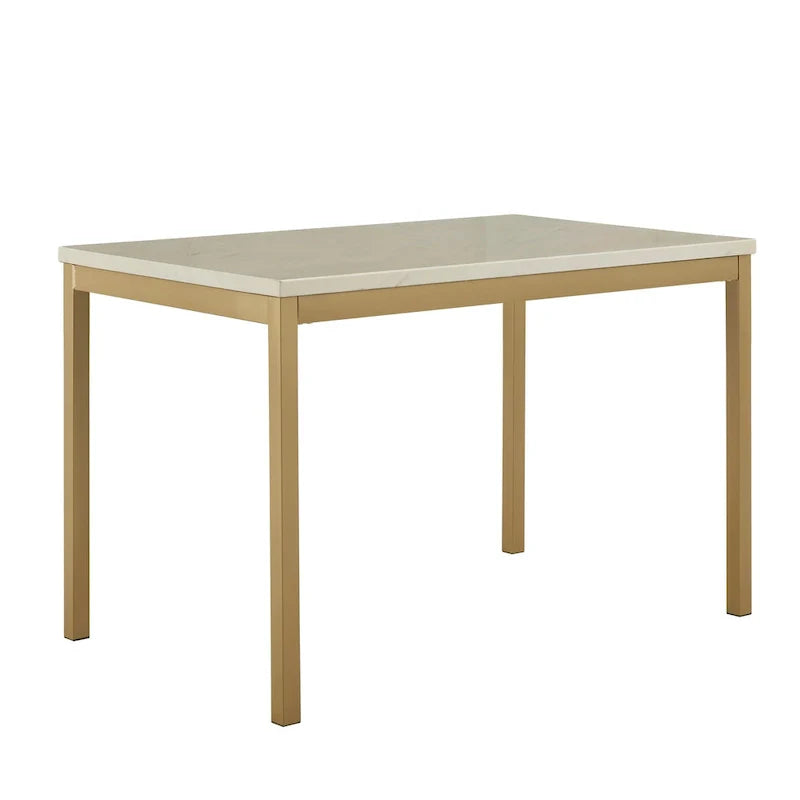 iNSPIRE Q Bold Darcy Gold Dining Table with Faux Marble Top 2