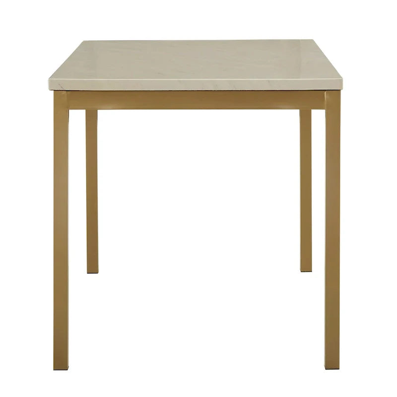iNSPIRE Q Bold Darcy Gold Dining Table with Faux Marble Top 4