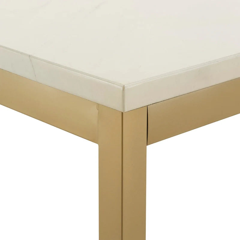 iNSPIRE Q Bold Darcy Gold Dining Table with Faux Marble Top 5