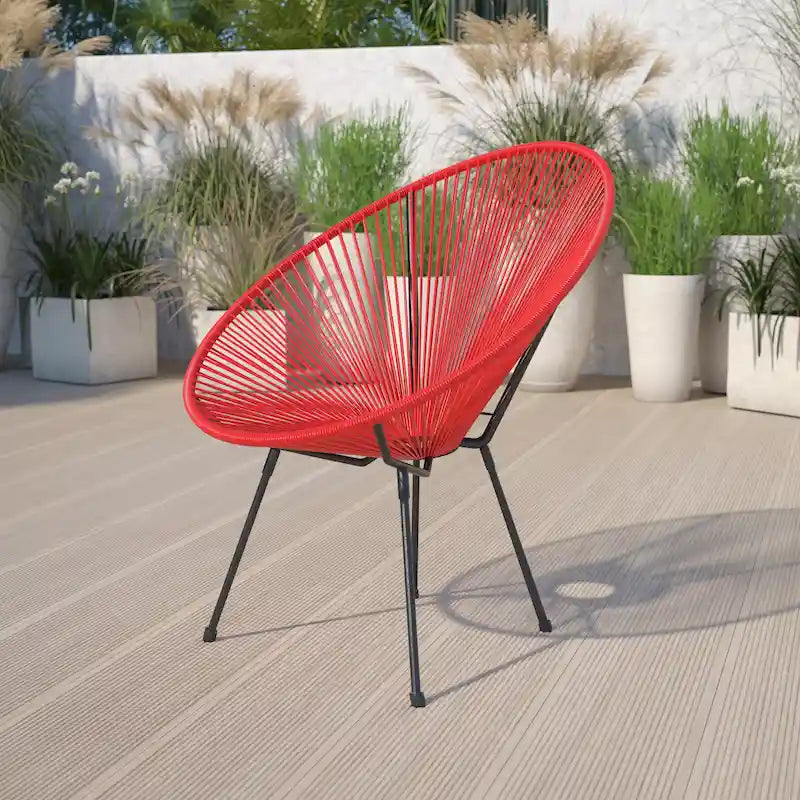 Rattan and Bungee Papasan Lounge Chair 38