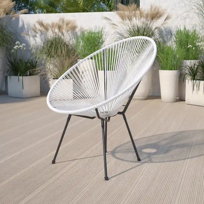 Rattan and Bungee Papasan Lounge Chair 4