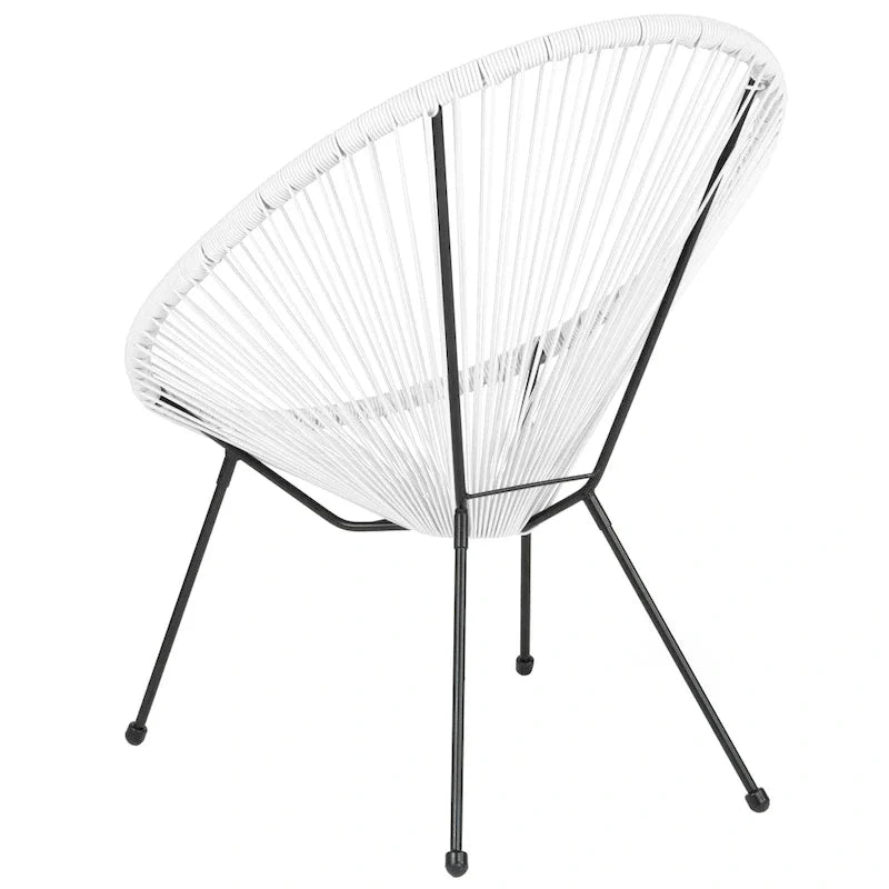 Rattan and Bungee Papasan Lounge Chair 8