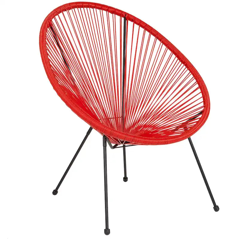 Rattan and Bungee Papasan Lounge Chair 15