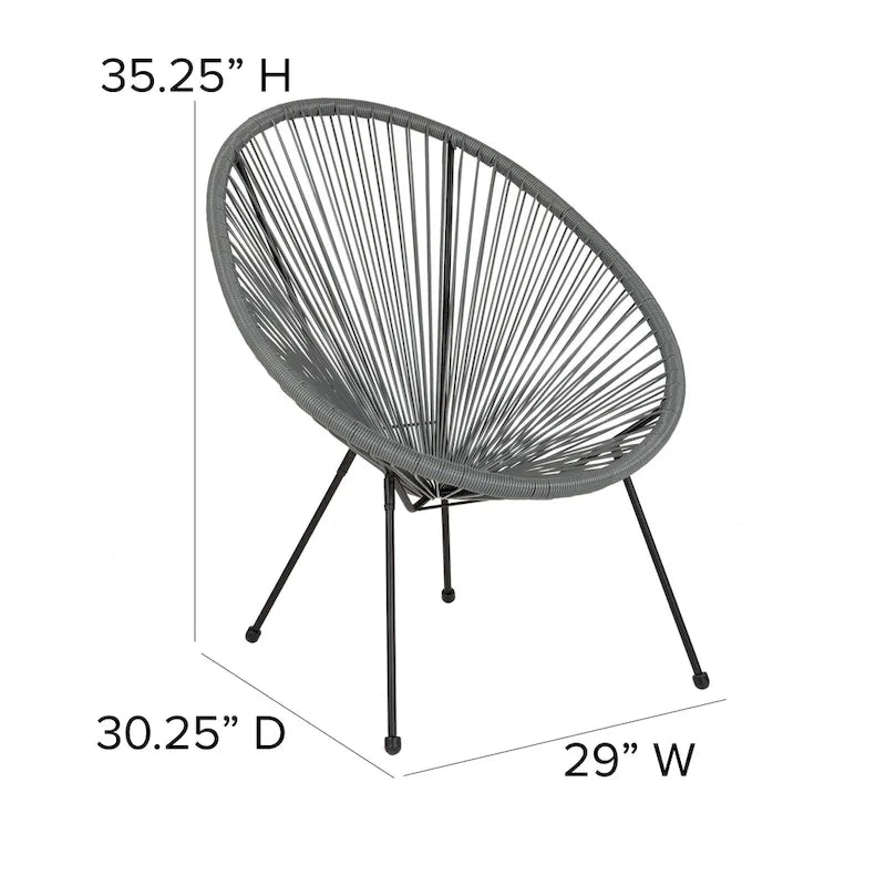 Rattan and Bungee Papasan Lounge Chair 26