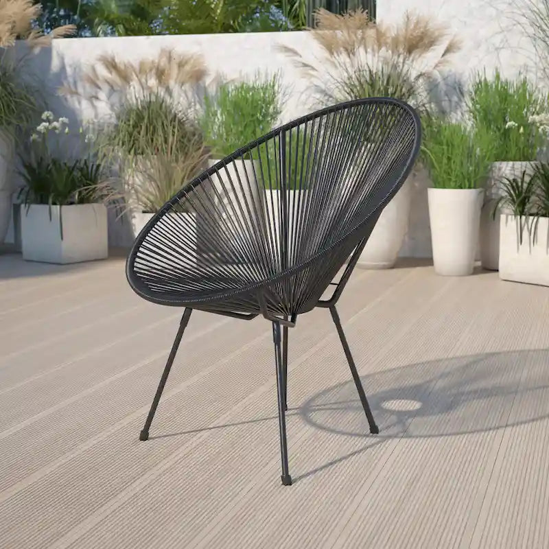 Rattan and Bungee Papasan Lounge Chair 33
