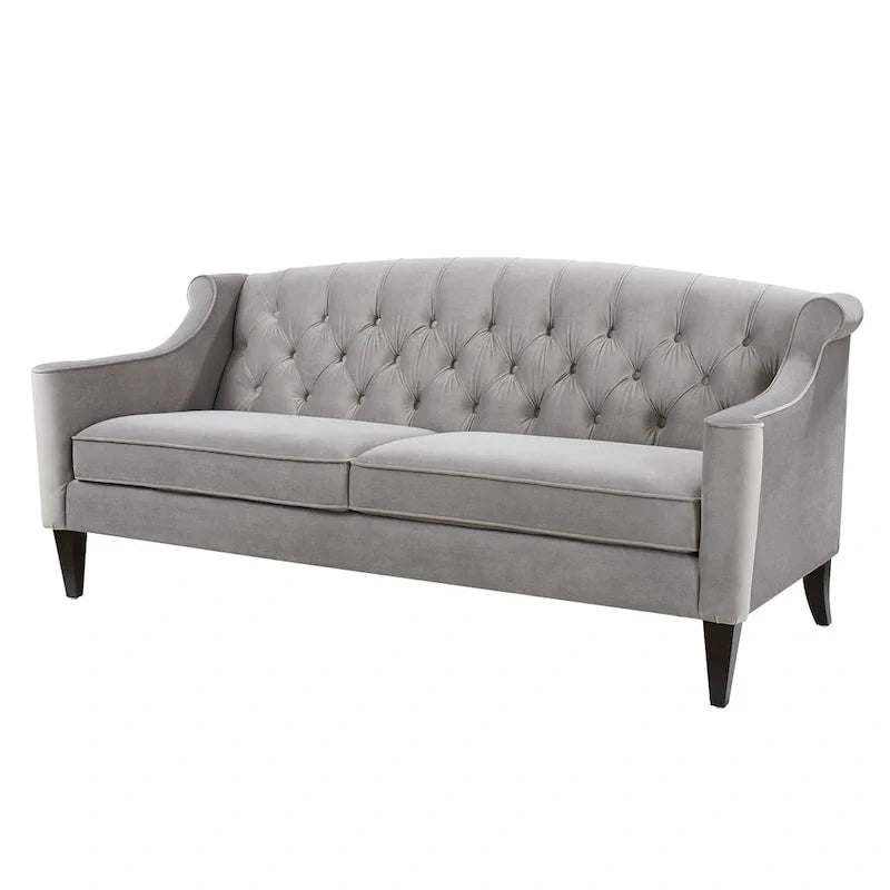 Tufted Upholstered Sofa with Cushioned Seat and Solid Wood Frame 2