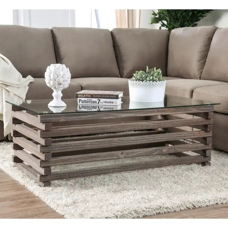 Lown 48-Inch Contemporary Grey Solid Wood Coffee Table by Furniture of America 1