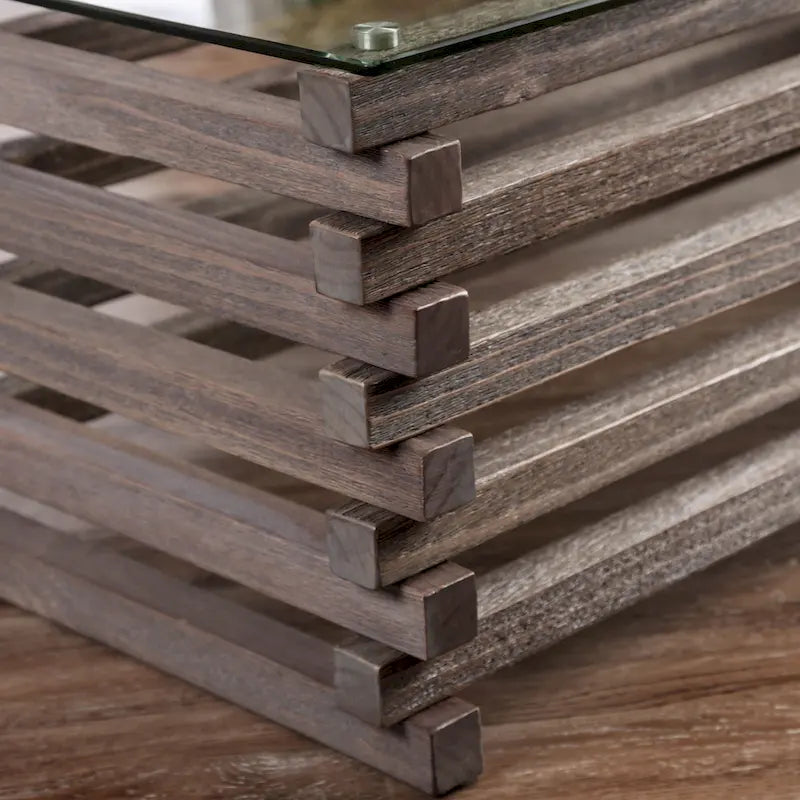 Lown 48-Inch Contemporary Grey Solid Wood Coffee Table by Furniture of America 3