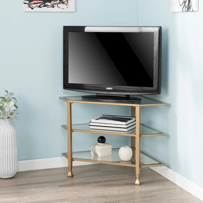SEI Furniture Jensen Metal Corner TV Stand for Screens up to 33.25 inches 1