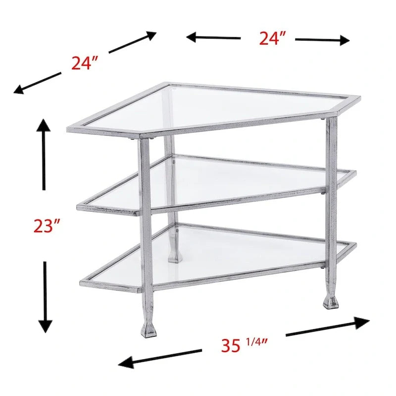 SEI Furniture Jensen Metal Corner TV Stand for Screens up to 33.25 inches 12