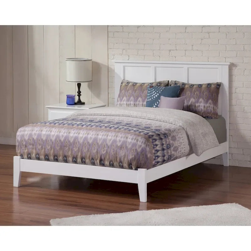 White Madison Queen Foundation Bed Frame 1