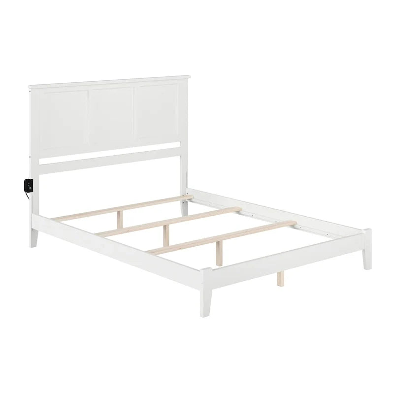 White Madison Queen Foundation Bed Frame 2