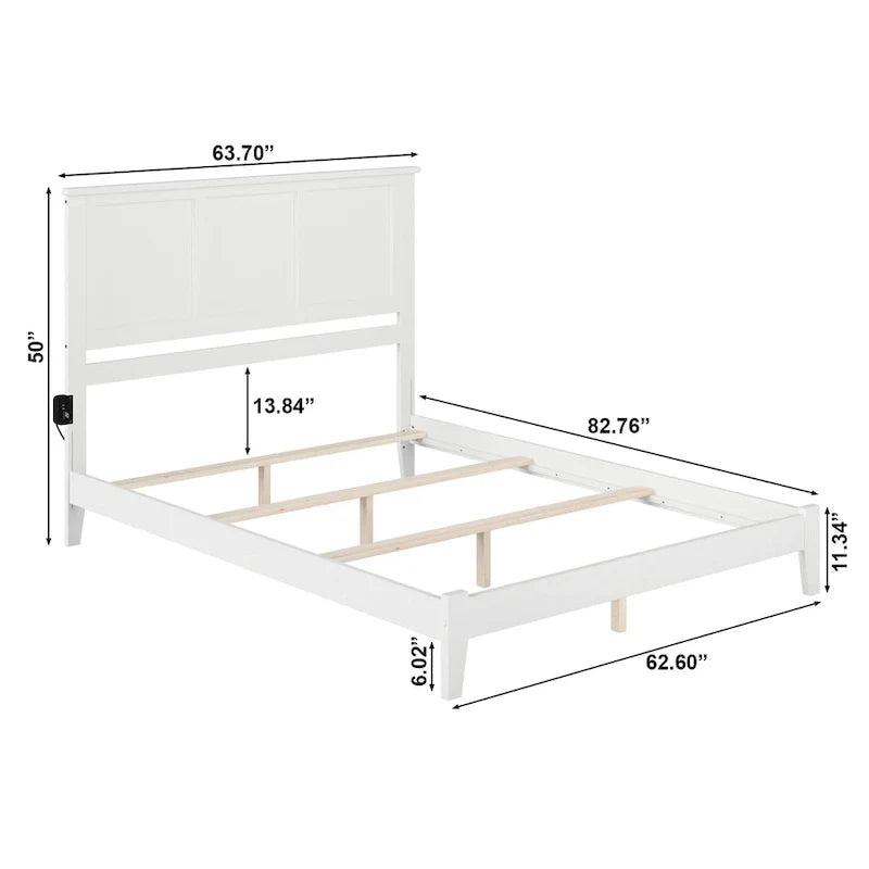 White Madison Queen Foundation Bed Frame 5