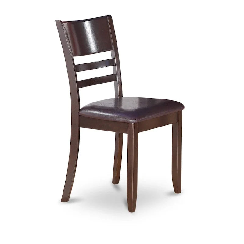 East West Furniture 5-Piece Round Dining Set - Cappuccino Kitchen Table with 4 Chairs (Seat Options Available) 4
