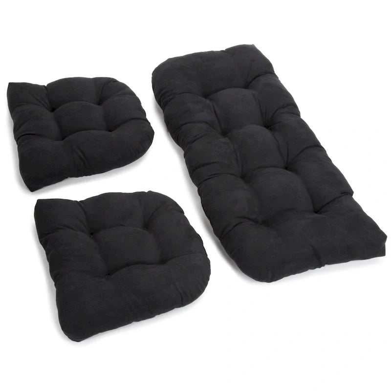 3-Piece Indoor Settee Cushion Set in Soft Microsuede 24