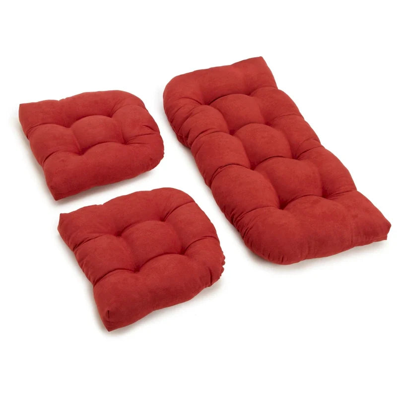 3-Piece Indoor Settee Cushion Set in Soft Microsuede 26