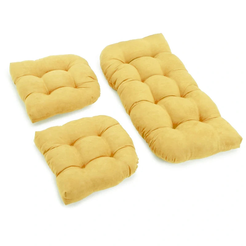 3-Piece Indoor Settee Cushion Set in Soft Microsuede 30