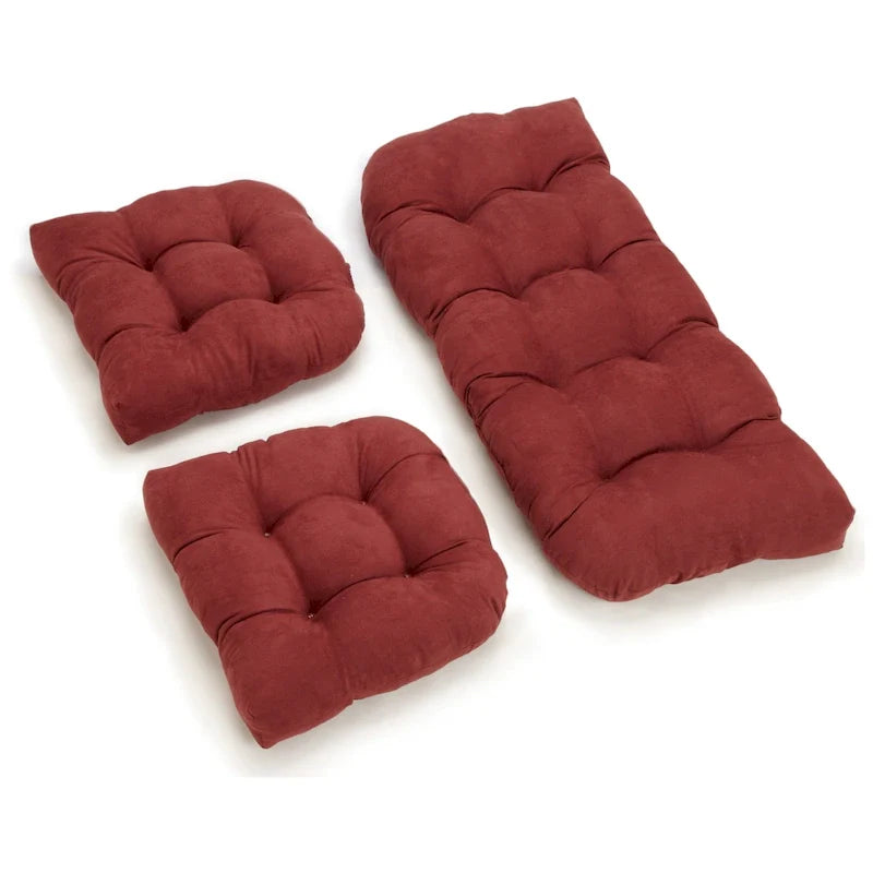 3-Piece Indoor Settee Cushion Set in Soft Microsuede 32