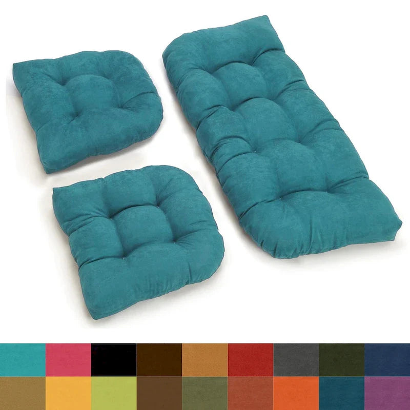 3-Piece Indoor Settee Cushion Set in Soft Microsuede 1