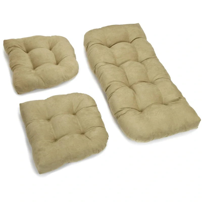 3-Piece Indoor Settee Cushion Set in Soft Microsuede 2