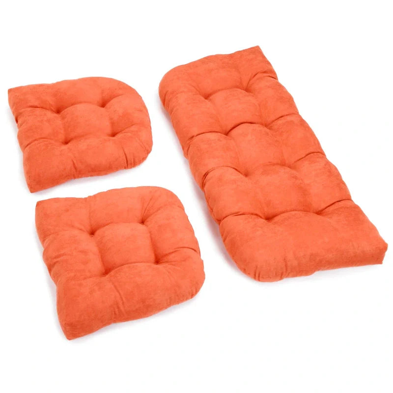 3-Piece Indoor Settee Cushion Set in Soft Microsuede 4