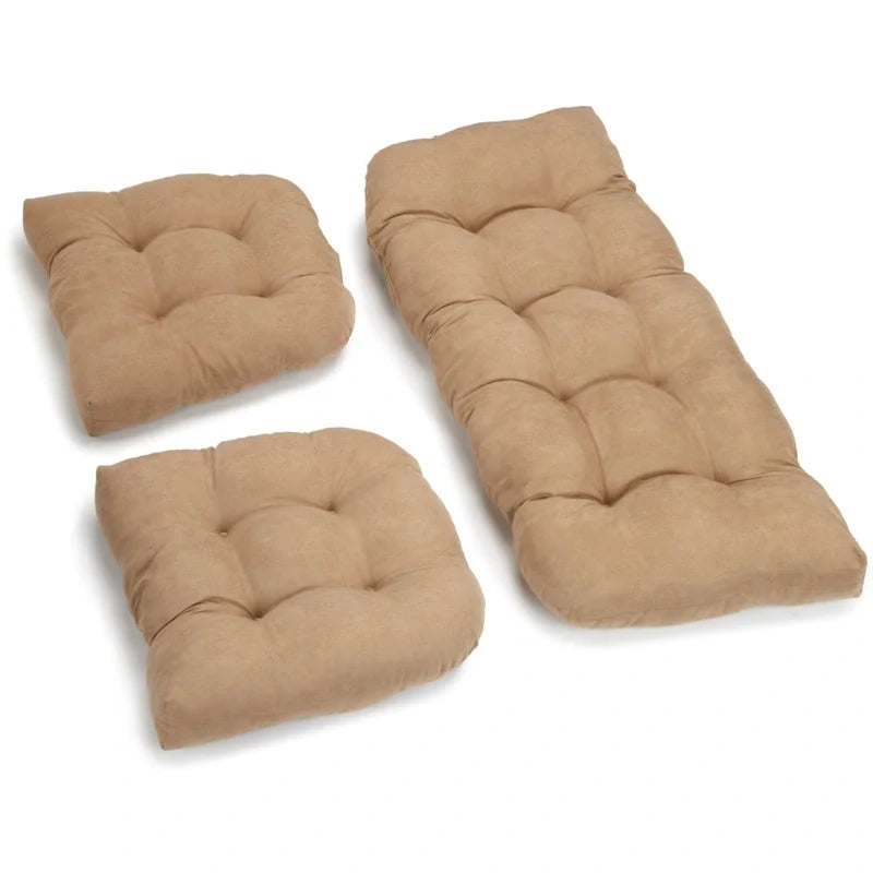 3-Piece Indoor Settee Cushion Set in Soft Microsuede 5